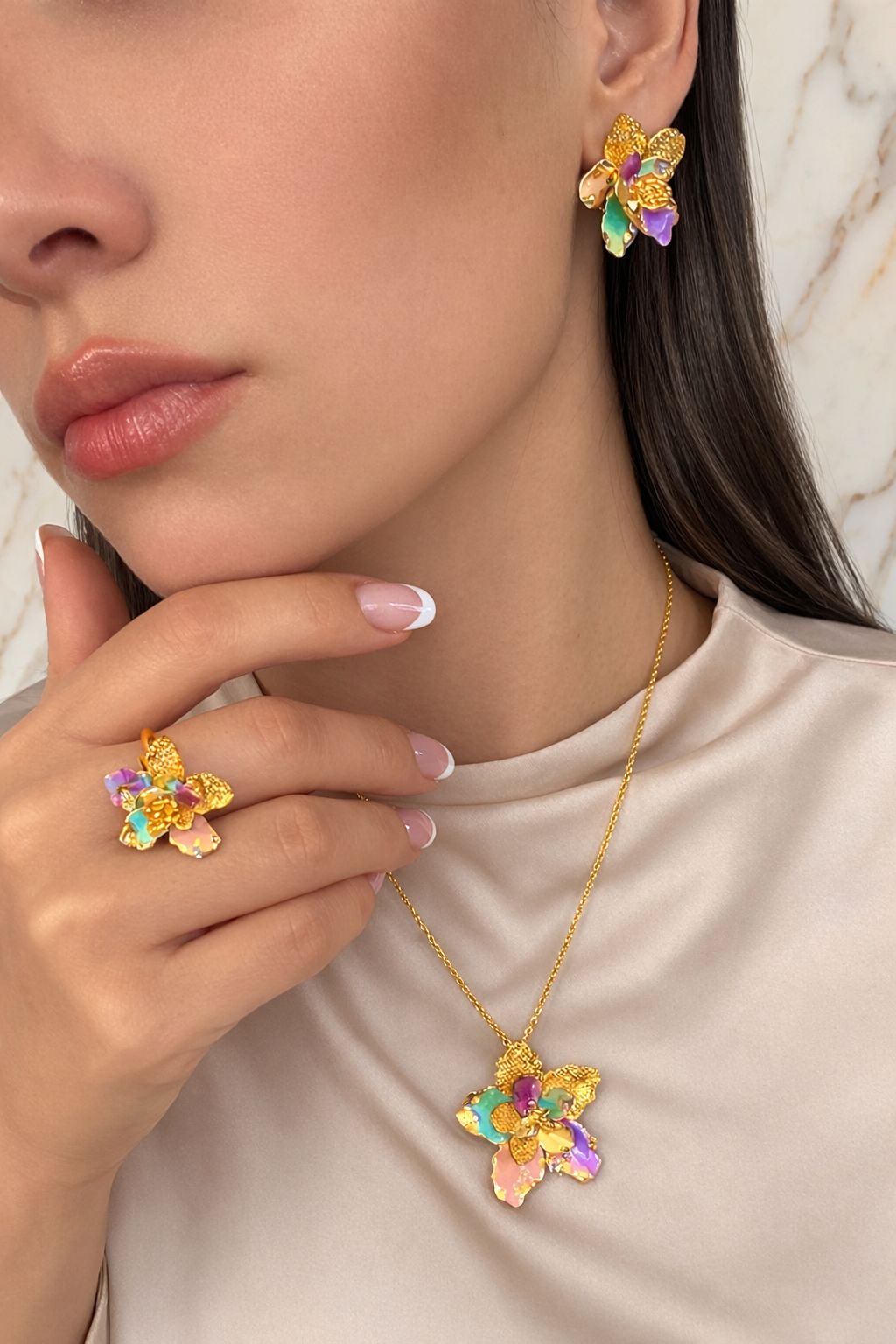 Set Flor de durazno pastel